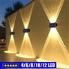Heinast Lampada da parete solare Luce calda per esterni Impermeabile su e giù Illuminazione luminosa Balcone Cortile Decorazione del giardino Luci Parete esterna