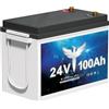 PUPVWMHB Batteria LiFePO4 24V 100Ah con BMS Integrato da 100A e Protezione da Bassa Temperatura per Motori Elettrici 24V, Camper e Impianti Solari