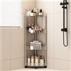 Untior Scaffale alla moda Scaffale da bagno trasparente multistrato Carrello portaoggetti per lavabo Scaffale per WC salvaspazio ad angolo facile da spostare