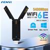 FENVI AX5400 WiFi 6E adattatore USB Dongle Tri Band 2.4G/5G/6GHz USB3.0 WiFi 6 Antenna per scheda di rete per Laptop Win10/11 Driver gratuito