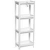 Maxia Market Mobili da Bagno Scaffale in Plastica 4 Livelli con Gancio 35,5 x 23 x 100 cm