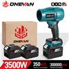 ONEVAN Soffiatore Elettrico Turbo Brushless da 3500W, Ventilatore a Getto Potente per Foglie, Polvere, Neve, Asciugatura Auto, Compatibile con Batteria Makita 18V