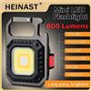 Heinast Heast Mini LED torcia magnetica COB Outdoor Camping Pocket Work Light 800 lumen USB ricaricabile 7 modalità faretti