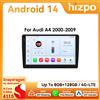 Hizpo Autoradio Android 2Din 9 Pollici per Audi A4 B8 B7 B6 S4 RS4 2000 - 2009 SEAT Exeo BT 4G DSP RDS CarPlay GPS Navigazione 360CAM