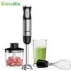BioloMix Frullatore manuale ad alta potenza da 1000 W Sistema 4 in 1 con frusta chopper e attacco per tazza per frullato a tenuta stagna da 600 ml