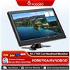 Podofo Schermo LCD per auto da 10.1 pollici Lettore DVD Monitor Design sottile Rivestimento UV Porta VGA AV USB SD compatibile HDMI per il monitoraggio