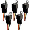 AOKIN Relè per auto 12V 5pin 40A con prese per cablaggio SPDT Fili etichettati a colori per relè impermeabile per barche per motociclette per camion automobilistici