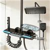 NONE Tasti per pianoforte grigi Set di rubinetti per doccia da bagno Modalità di spruzzo d'acqua multipli Sistema doccia con display digitale con funzione 4 tipi