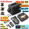 NONE Drone GPS S-X1 MAX con giunto cardanico a 3 assi Telecamera HD 8K/4K Schermo remoto LCD FPV da 5000 m Volo da 30 minuti Quadricottero pieghevole professionale