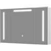 Armadietto a specchio da bagno con ante multiple e illuminazione integrata, armadietto a specchio con illuminazione laterale, Wan