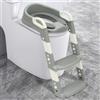 NONE Sedile WC pieghevole per bambini con scale per bambini 2-7 anni, vasino regolabile in altezza con pedali e maniglie antiscivolo