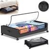 LONENESSL Contenitore Sottoletto con Ruote, Grande Capacità, Antipolvere, per Coperte e Vestiti, Borsa Portaoggetti per Camera da Letto, Scatola Organizzativa con Rotelle per Giocattoli e Oggetti Vari