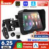 srnubi Navigatore GPS da 6,25 Pollici per Moto con CarPlay, Schermo Touch, Android Auto, Impermeabile IP67, Accessori per Motociclette