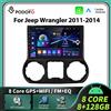 podofo Autoradio Podofo CarPlay Android per Jeep Wrangler 2011-2014, 2 DIN, Navigazione GPS, FM, Sistemi Intelligenti per Auto, Senza DVD
