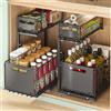 HGTUGO Organizzatore Estraibile per Sottolavello, Cassetti Scorrevoli, Porta Spezie, Scaffale da Cucina, Organizzatore per Ripiani