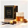 Lattafa Khamrah Profumo Orientale Intenso Legnoso EDP per Uomo e Donna, Proiezione Tutto il Giorno, Design Lussuoso in Cristallo con Liquido Ambrato