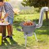 Bymaocar Stufa a Legna con Piastra in Acciaio Stampata Integrata 800 ℃ Stufa a Legna Moderna Autoportante Resistente al Calore, Capacità 100kg, Colore Grigio Argento