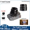 TTArtisan Obiettivo TTArtisan 35mm F1.4 Tilt APS-C a Grande Apertura per Fotocamere Canon RF R7 R5 EOS R Nikon Z Sony A7III A6400 A6700 Fujifilm X M43