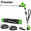taskstar Tagliasiepi a palo TaskStar senza fili da 50 cm, tagliasiepi elettrico per arbusti e cespugli con asta di prolunga da 2,4 m, lama a doppia azione, 2 batterie da 4,0 Ah, compatibile con batterie Makita