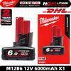 Milwaukee Batteria Milwaukee 12V M12, 6.0Ah Batteria Ricaricabile Milwaukee per Utensili Milwaukee M12 48-11-2402 48-11-2411 48-11-2401MIL-12A
