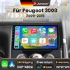 Junsun Autoradio Android 15 Junsun 9'' per Peugeot 3008 2009-2015, Wireless per Apple CarPlay, Schermo Touch IPS, Lettore Multimediale Stereo, Sistemi Intelligenti per Auto, Autoradio 2 Din, Navigazione GPS,