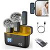 NONE Microfono Lavalier Wireless, Microfoni Wireless Portatili Mini con Riduzione del Rumore, Microfono per Registrazione Video con Custodia di Ricarica per Vlog e Live Streaming