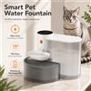jianyana Fontanella d'acqua intelligente wireless per gatti da 3 litri, senza filtro di ricambio, separazione acqua pulita e sporca, distributore automatico di acqua per animali domestici, alimentato a