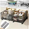 HGTUGO Organizzatore Estraibile Salvaspazio per Cucina, Cassetto Scorrevole Senza Foratura per Ciotole, Piatti e Barattoli di Spezie