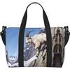 BLWSLC Borsa da viaggio con stampa di capre di montagna, borsa da palestra di grande capacità, borsa a tracolla leggera da viaggio per il fine settimana,