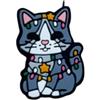 SiaBiced Antivibratore Gatto, Gatto di Natale con luci colorate