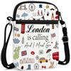 Onperpoe Borsa a tracolla regalo di Londra, borsa a tracolla, stampa a colori su entrambi i lati, borsa da viaggio, borsa a tracolla da viaggio, borsa antifurto