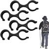 Générique Clip Organizzatore Bastoni Trekking - 5,8 x 2,2 x 0,8 cm ABS Connettore Fibbia | 4pcs Fibbia Doppio Anello Otto - Accessorio Bastone | Escursioni All'aperto Supporto Stoccaggio