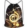 SMAZDFXX Zaino con coulisse, stampa di note musicali, borsa con cordoncino, zaino pieghevole, borsa sportiva da palestra per lo shopping e lo yoga