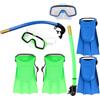 Healeved Set Snorkeling Ragazzi, Maschera da Sub per Ragazzi e Pinne Compatte, Silicone e Plastica, 1 Set, per snorkeling diving