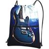 SMAZDFXX Zaino con coulisse Borsa a tracolla per chitarra blu Zaino pieghevole Borsa sportiva da palestra per lo shopping Yoga