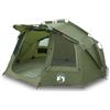 QJBSAVVA Tenda da Pesca e Campeggio per 5 Persone Verde Oliva | Struttura spaziosa da 332x284 cm per 5 posti, ideale per la pesca al lago e avventure all'aperto in natura.