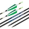 ACCMOS 6 pz Spine 250 300 350 400 500 600 700 800 Frecce in Carbonio ID 6,2 mm, con Termorestringente Verde a Strisce Stickers, per Arco Ricurvo Arco Compound (Spine 250, 32inch)