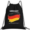 Eichenherz Sacca da palestra della Germania, la squadra tedesca, colore nero, 32 x 41 cm