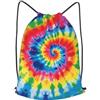 SMAZDFXX Zaino con coulisse tie dye arcobaleno Borsa con cordoncino Zaino pieghevole Borsa sportiva da palestra per lo shopping Yoga