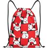 SMAZDFXX Cappello di Natale Coniglio Zaino con coulisse Borsa pieghevole cordoncino sportivo da palestra yoga leggera impermeabile 16,5 X19,6 modello1-94