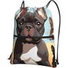 SMAZDFXX Zaino con coulisse Bulldog francese Cane carino Borsa con coulisse Zaino pieghevole Borsa sportiva da palestra per lo shopping Yoga