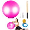 Generisch Set di attrezzature per cardio, palla da equilibrio da 66 cm con pompa e bacchette da 80 g, palla da allenamento aerobica per allenamento, stabilità, pilates, yoga, esercizi in gravidanza