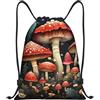 SMAZDFXX Zaino con coulisse Borsa sportiva da palestra Funghi rossi Borse con coulisse per palestra Sport Yoga Viaggio Piccolo