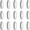 Toddmomy 40 Pezzi Braccialetto da Corsa in Silicone Nero e Bianco, Bracciale a Quadri per Auto da Corsa, per Identificazione Feste e Festival, per Appassionati di Corse
