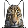 SMAZDFXX Zaino con coulisse Borsa sportiva da palestra Nero Marrone Leopardo Borse con coulisse per palestra Sport Yoga Viaggio Piccolo