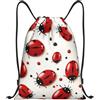 SMAZDFXX Zaino con coulisse Borsa sportiva da palestra Coccinella rossa Borse con coulisse per palestra Sport Yoga Viaggio Medio