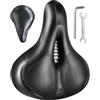 Wi8parts Sella per bicicletta confortevole con due sfere ammortizzanti e cuscino in memory foam, ricambio universale per mountain bike, bici da strada e cyclette, 26 x 21,5 x 5 cm, rosso e nero