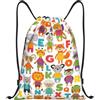 SMAZDFXX Zaino con coulisse a forma di simpatici animali, pieghevole, con cordoncino, zaino sportivo, borsa da palestra, impermeabile, leggero, per yoga, 16,5 X19,6 modello 1-116