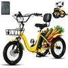 BoluDukNN 14'' 18'' 20'' 24'' Triciclo Elettrico per Adulti, Triciclo a 7 Velocità Non Pieghevole/Pieghevole Con Grande Cestino, Display Lcd + Faro Anteriore, Per Viaggi E Uso Quotidiano Degli Anziani 18inch-A