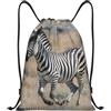 SMAZDFXX Zaino con coulisse Borsa sportiva da palestra Borsa con coulisse a forma di zebra, per palestra, sport, yoga, viaggi, media